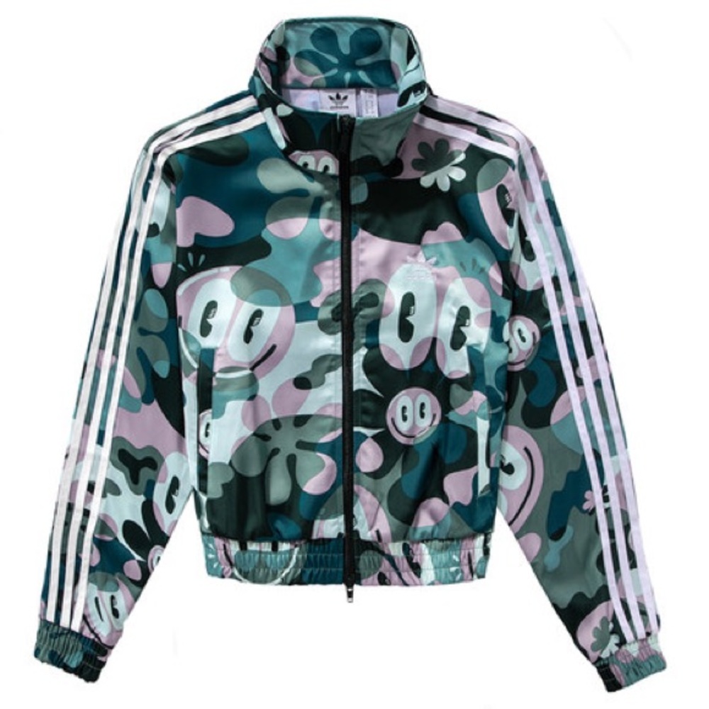 Smiley Face 3 Striped Adidas Jacket